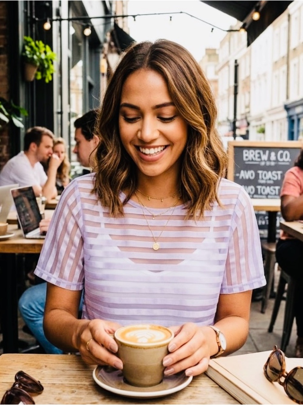 Topshop lilac lace top